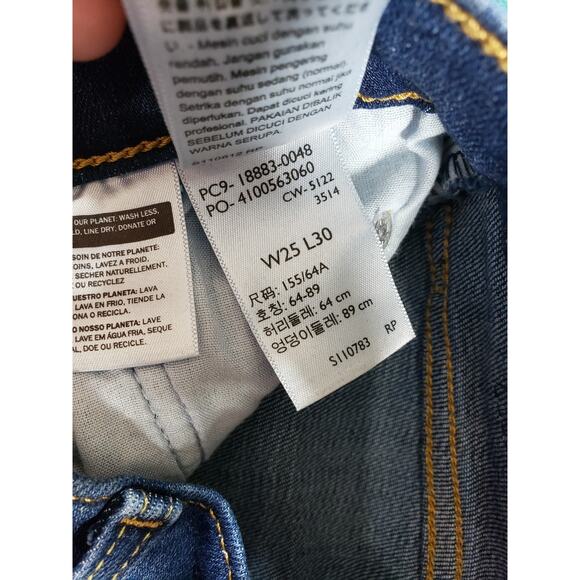 Levis 724 Jeans Size 0 Short Womens Blue Pants Stretch High Rise Straight NWT - Picture 6 of 16